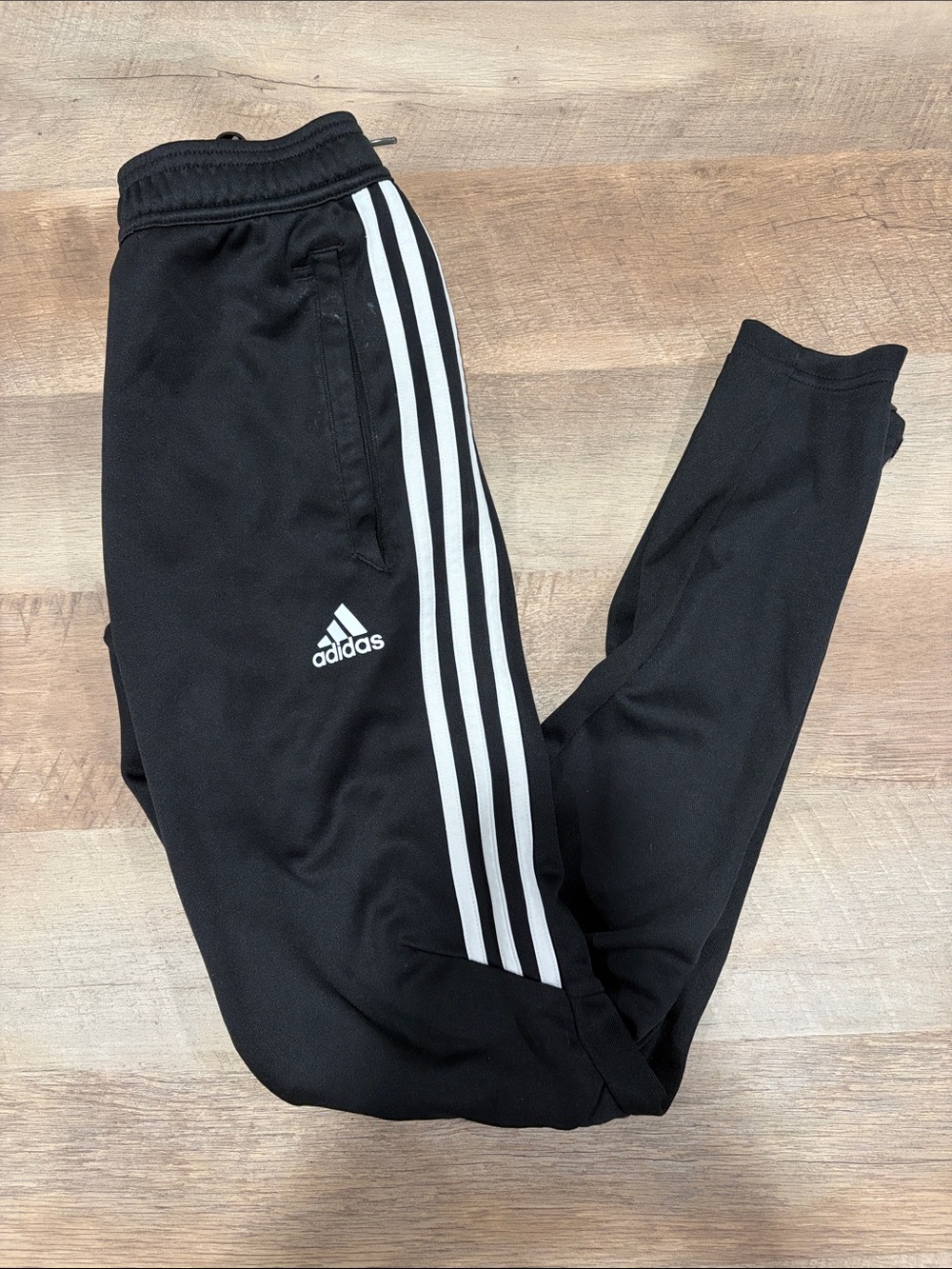 adidas Black Joggers with White Three-Stripes
